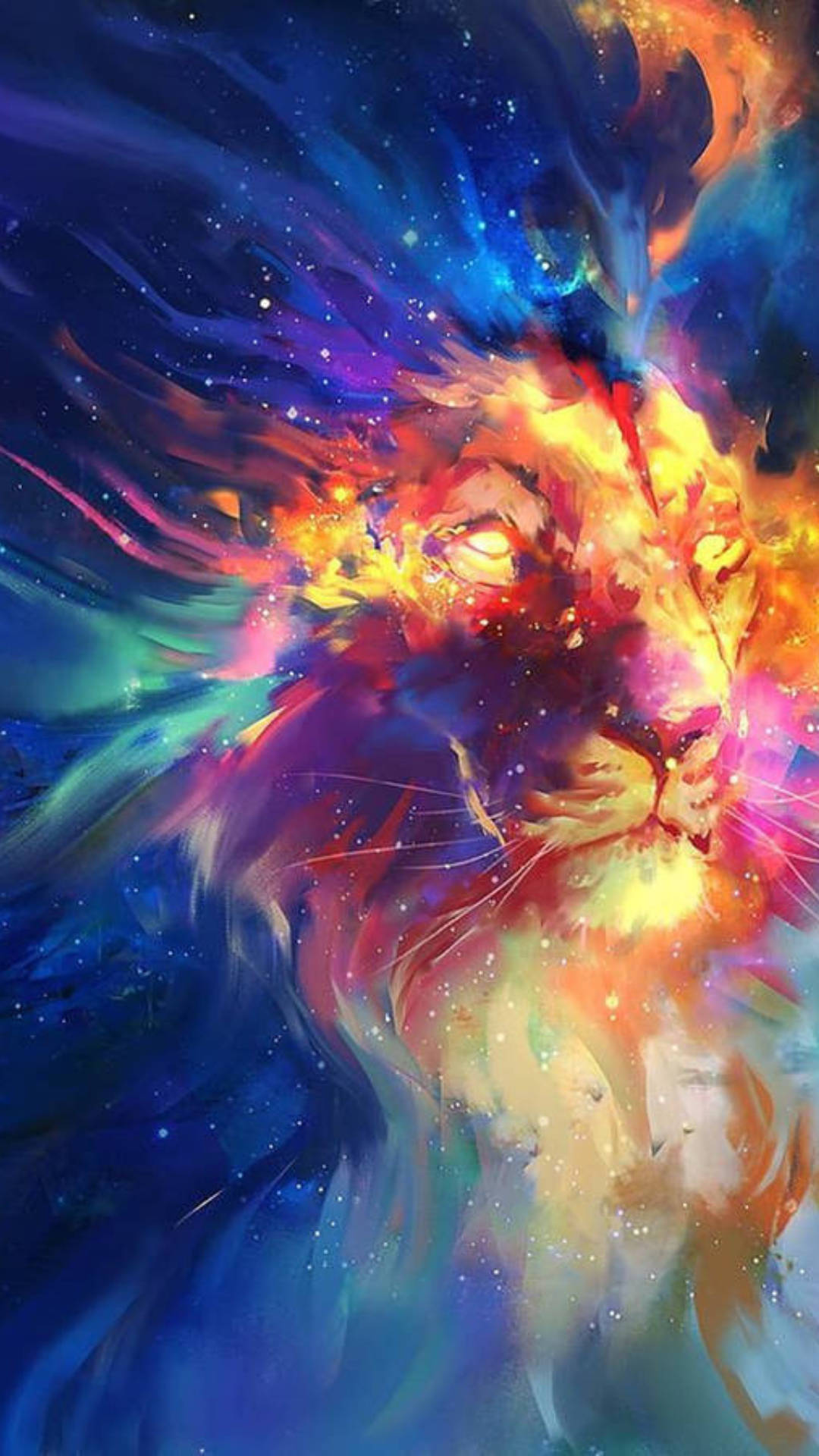 Rainbow Galaxy Forming A Lion’s Face