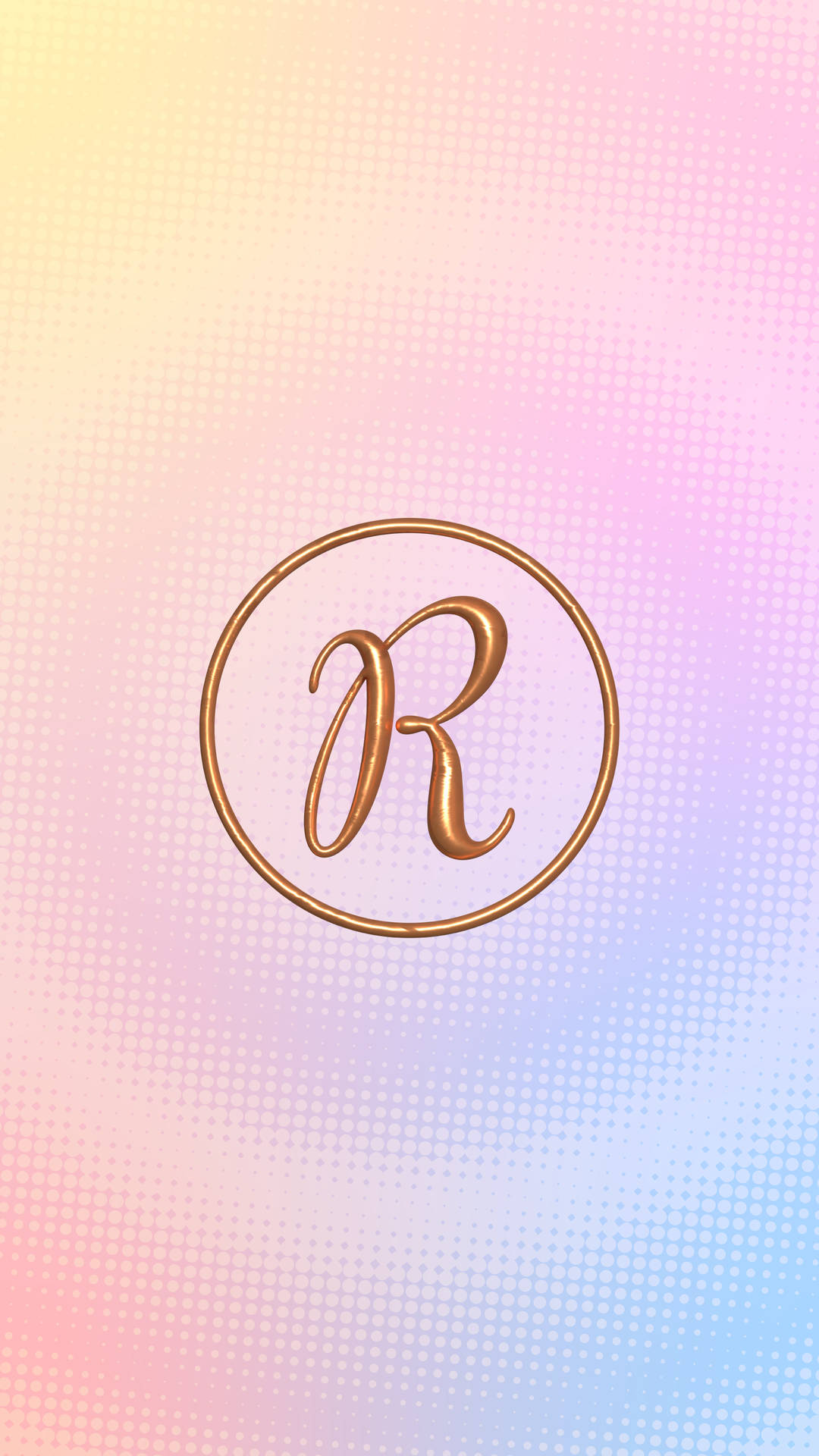 Rainbow Gold R Alphabet Background