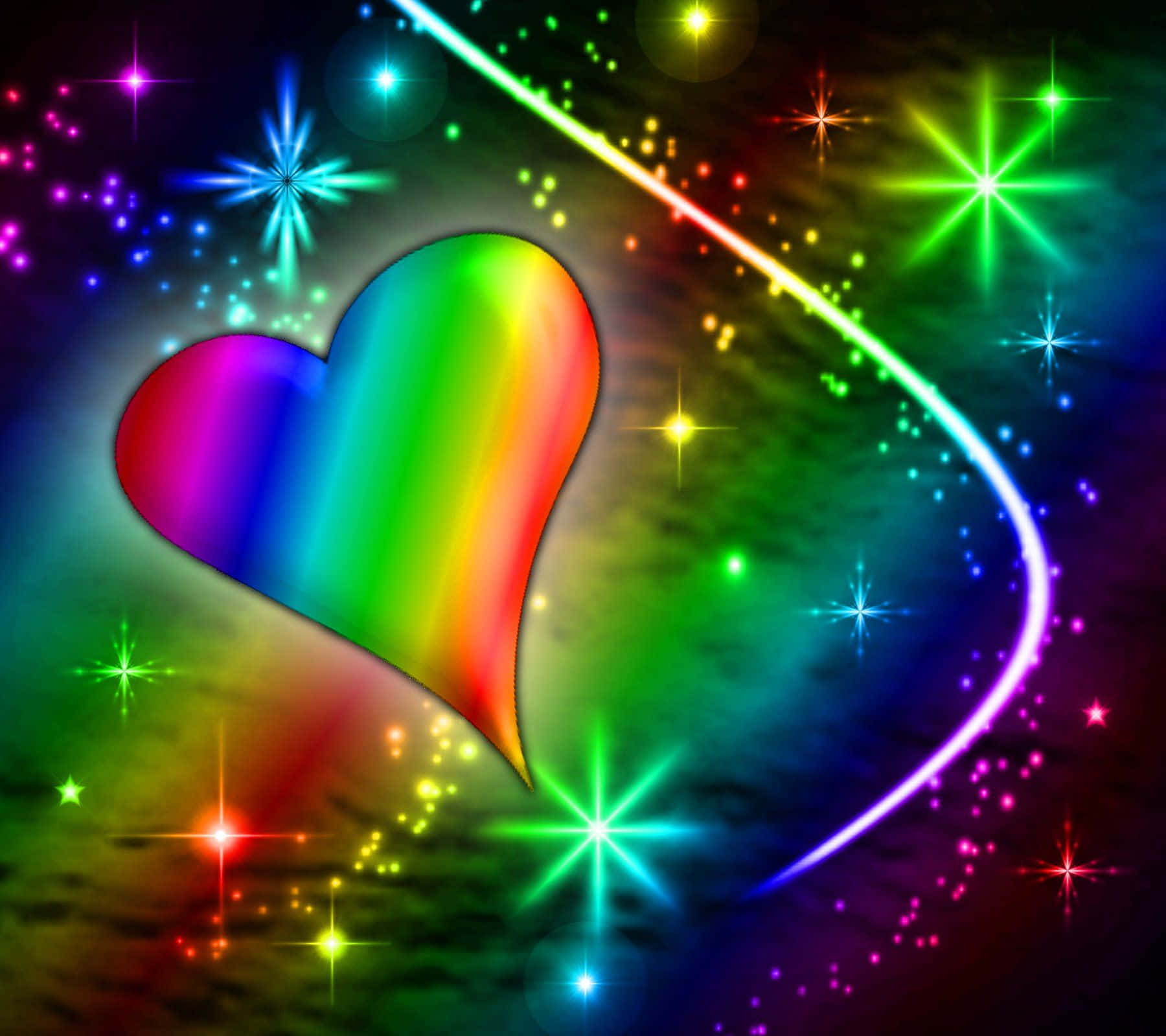 Rainbow Heart Graphics Background