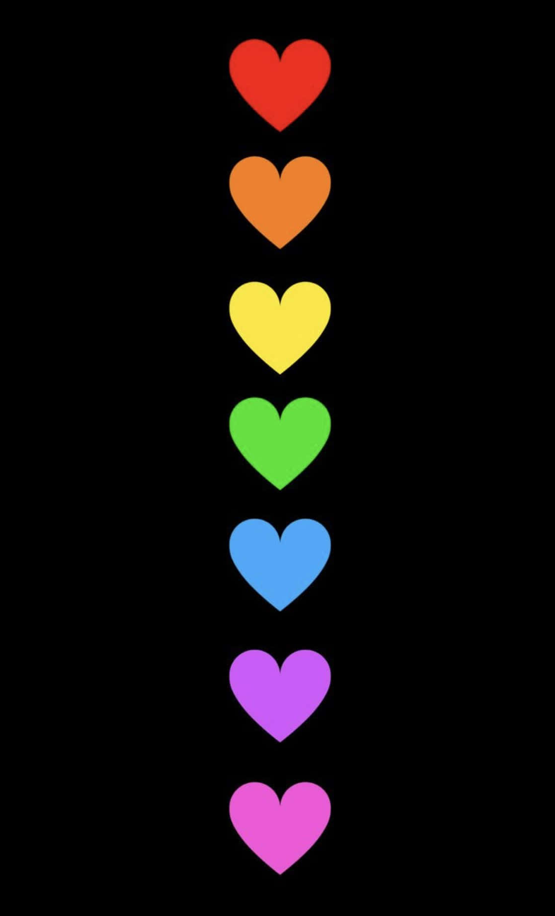 Rainbow Heart Line Background