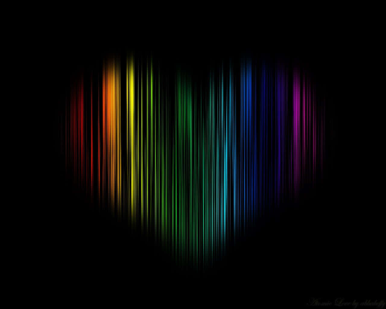 Rainbow Heart Lines Background