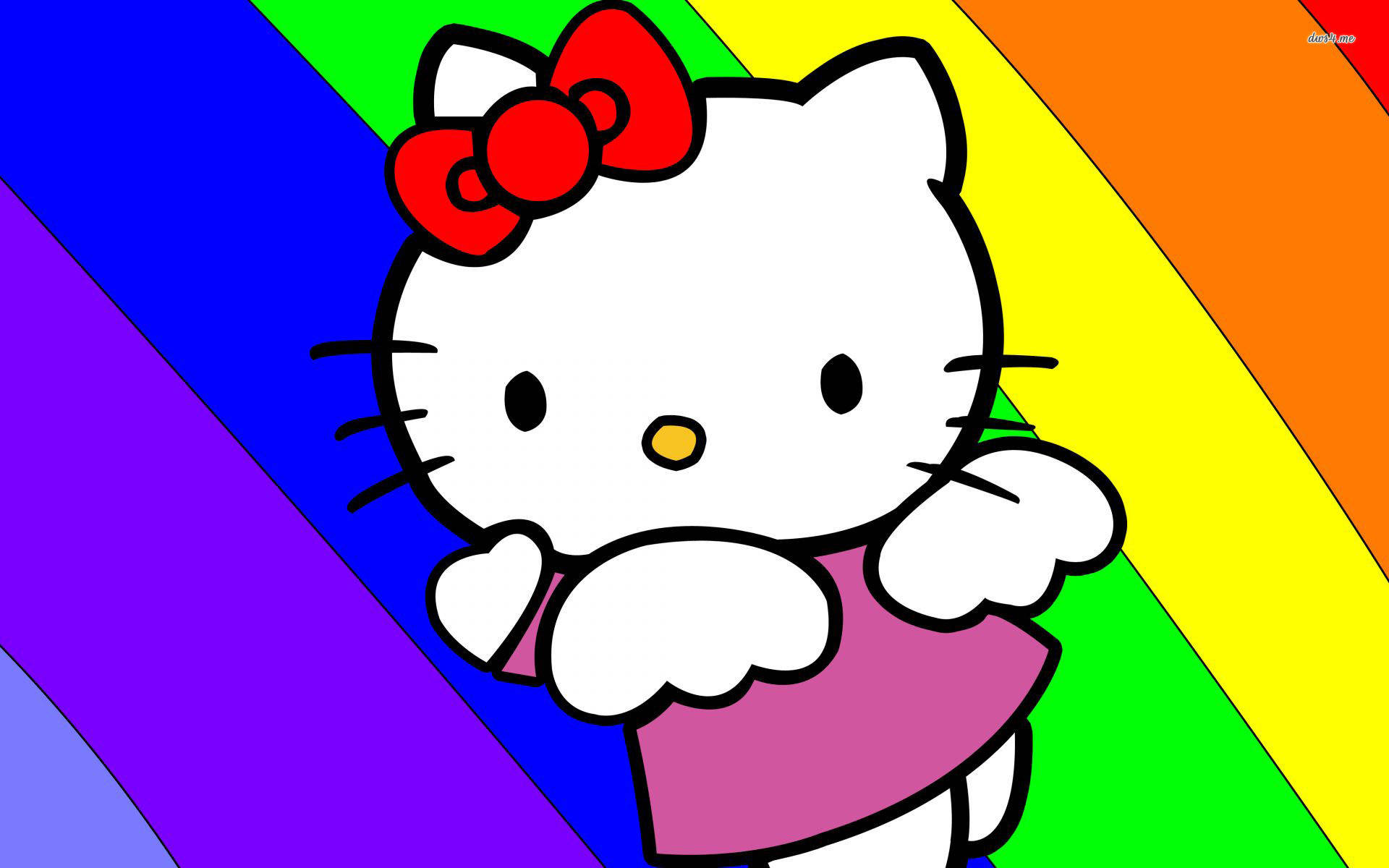 Rainbow Hello Kitty Desktop Background