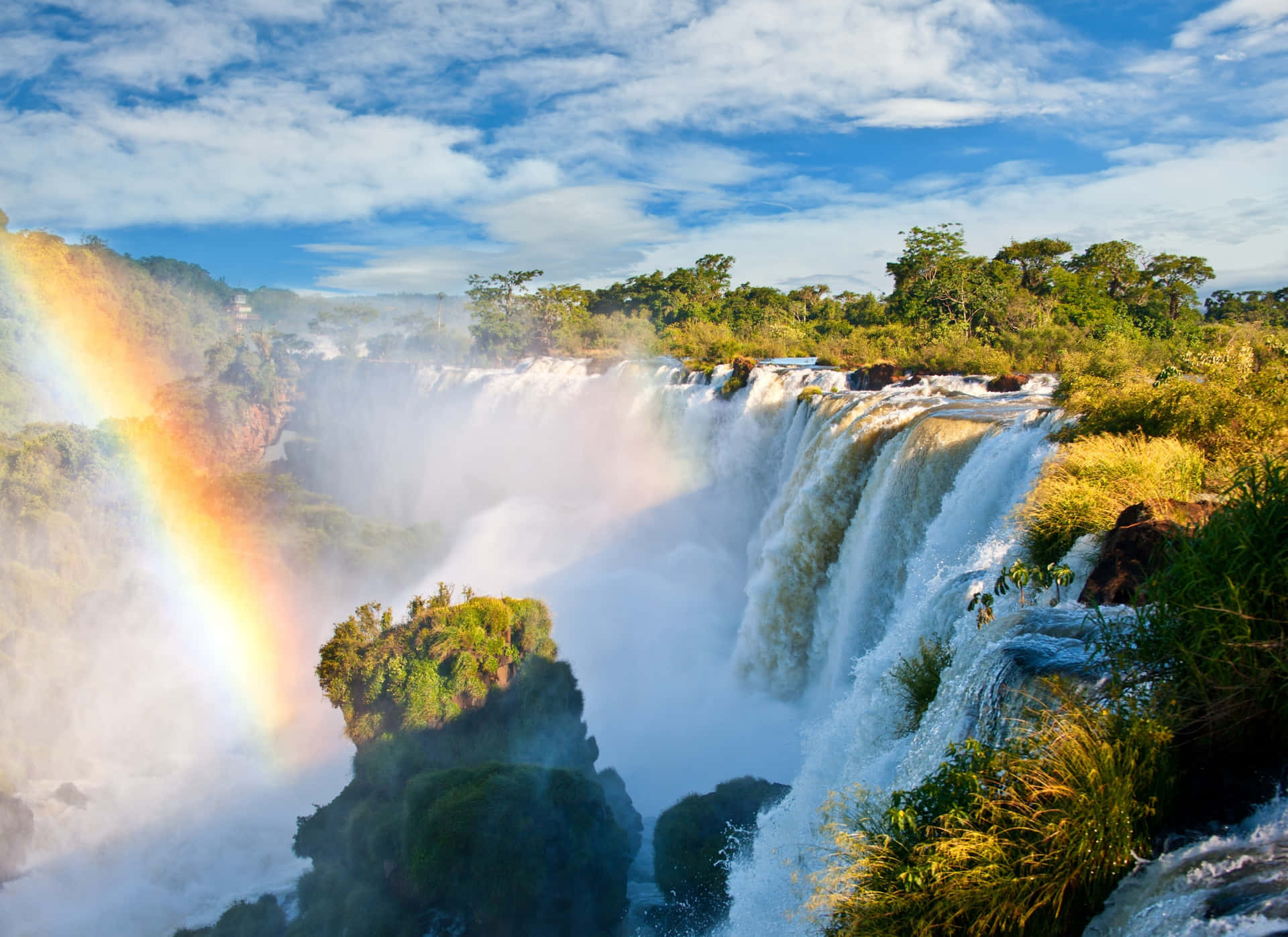 Rainbow Iguazu Falls Background