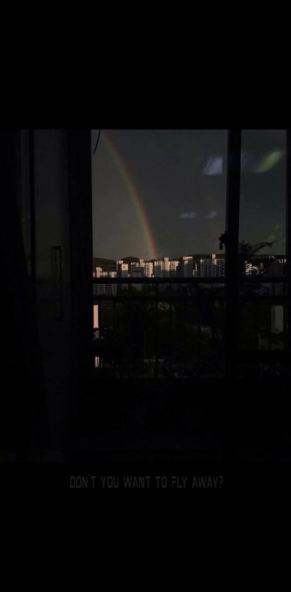 Rainbow In Dark City Background