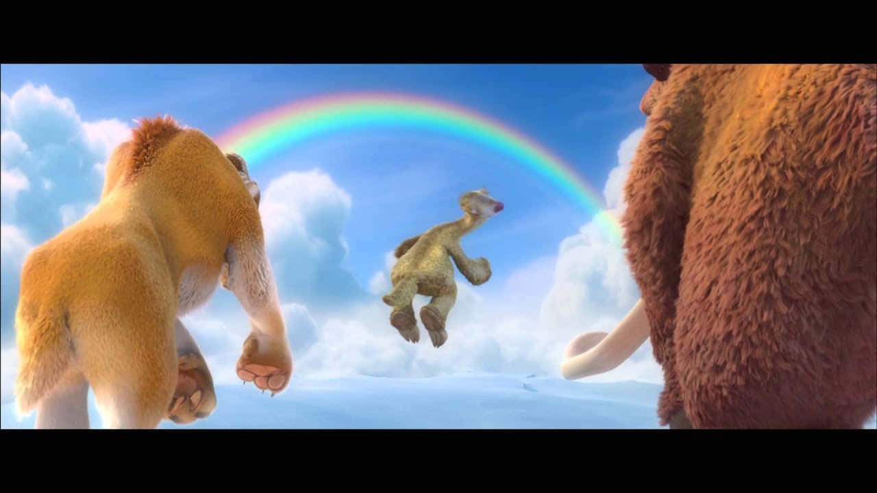 Rainbow In Ice Age Continental Drift Background
