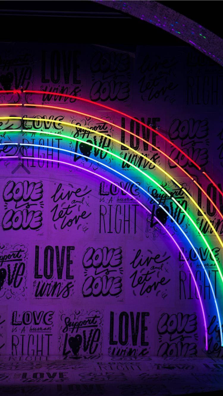 Rainbow Led Neon Purple Iphone Background
