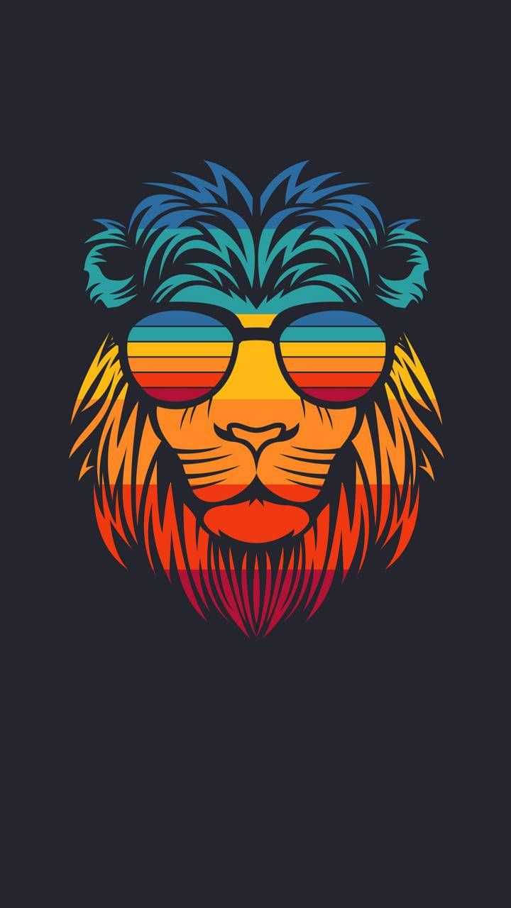 Rainbow Leo Lion Background