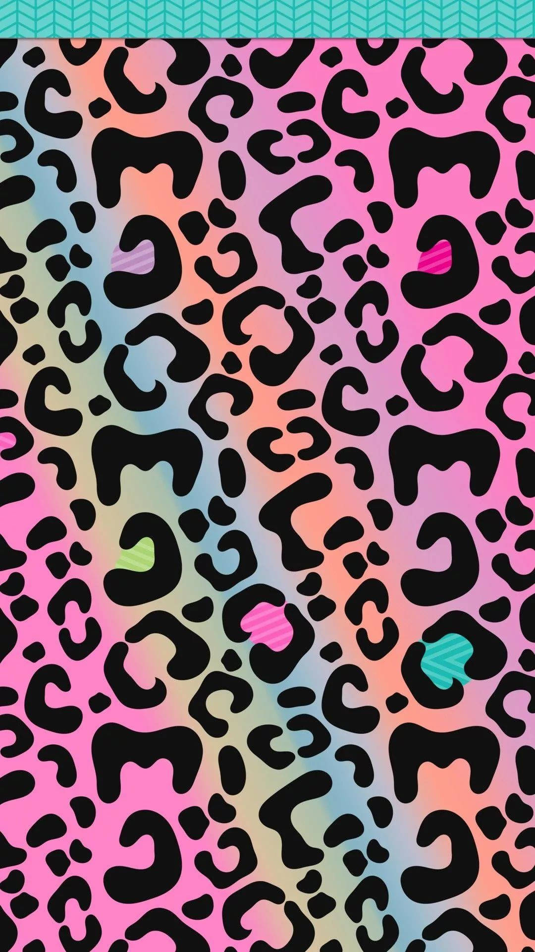 Rainbow Leopard Print Background