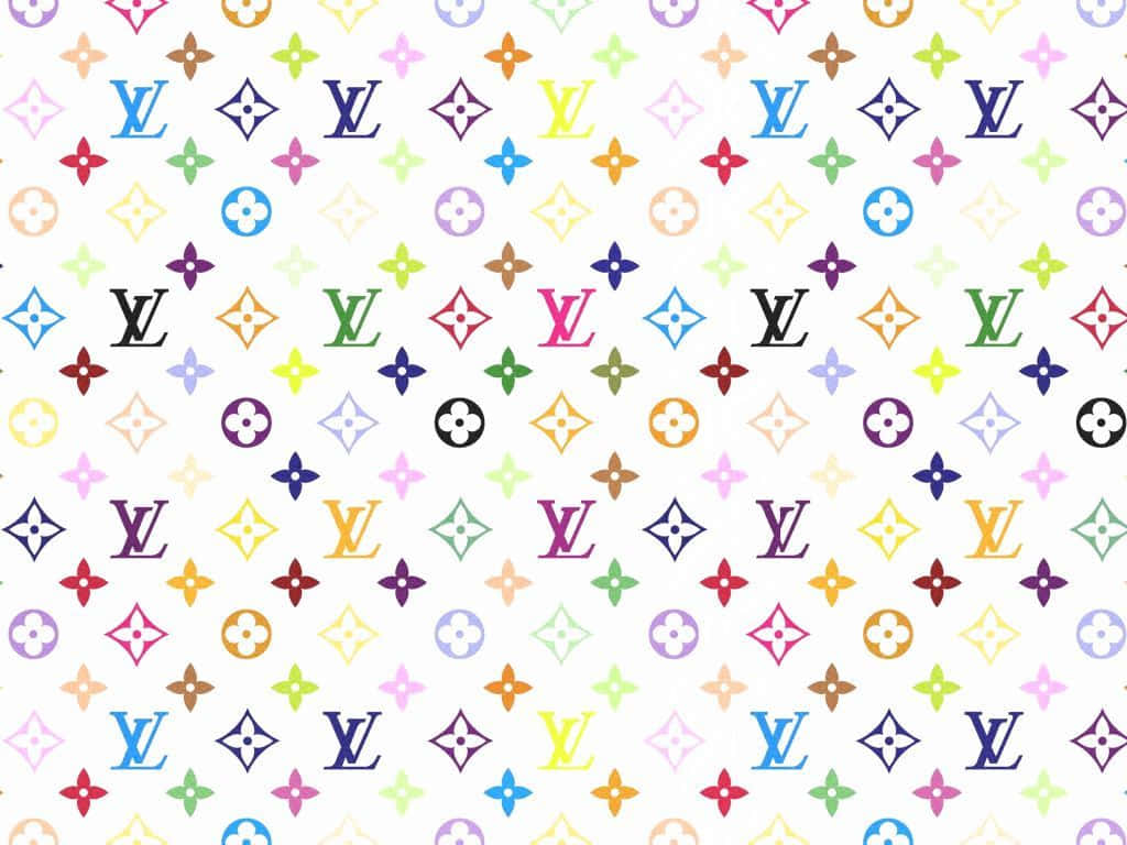 Rainbow Louis Vuitton Print On White Background