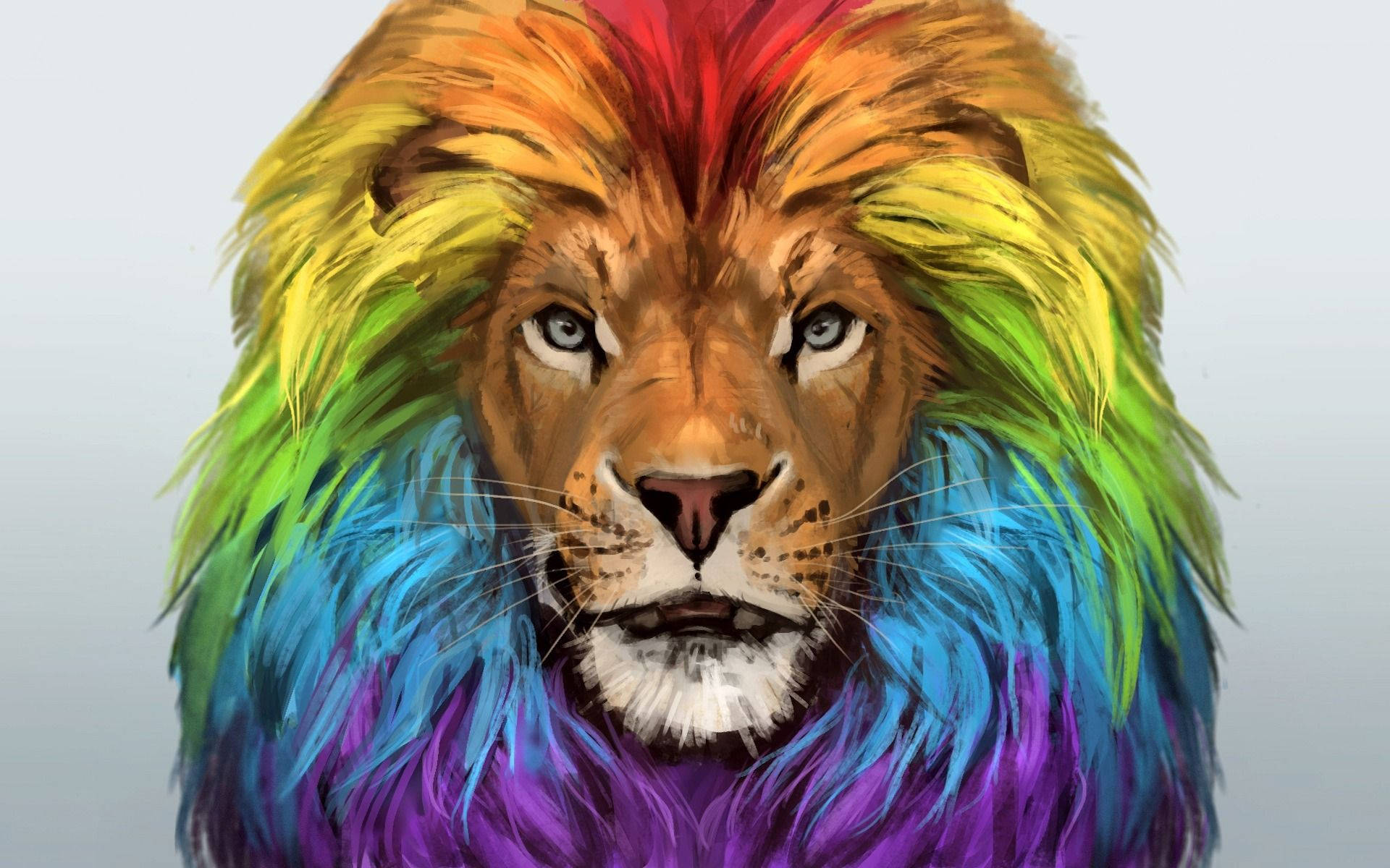 Rainbow Mane Lion Background