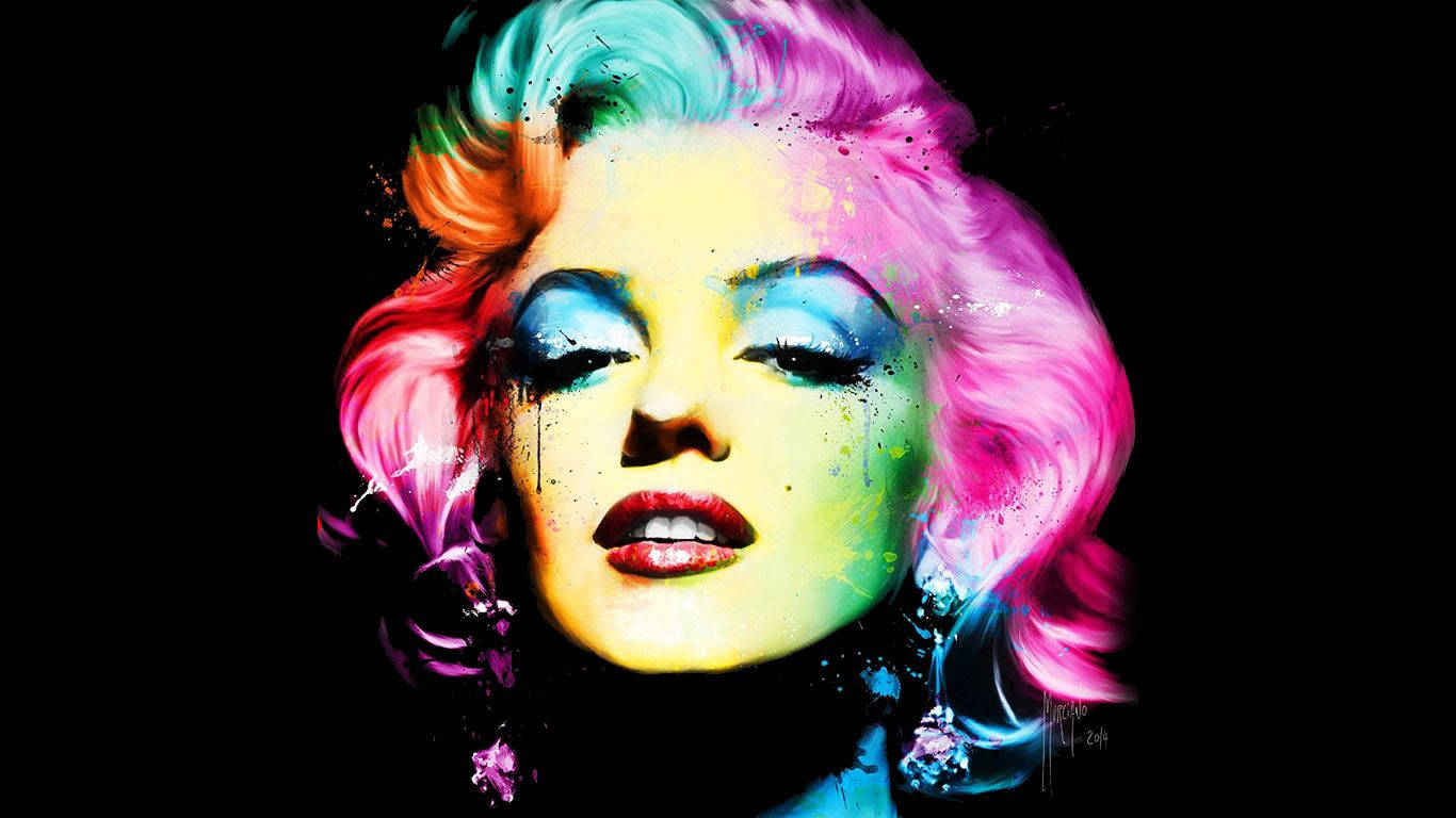 Rainbow Marilyn Monroe Portrait Background