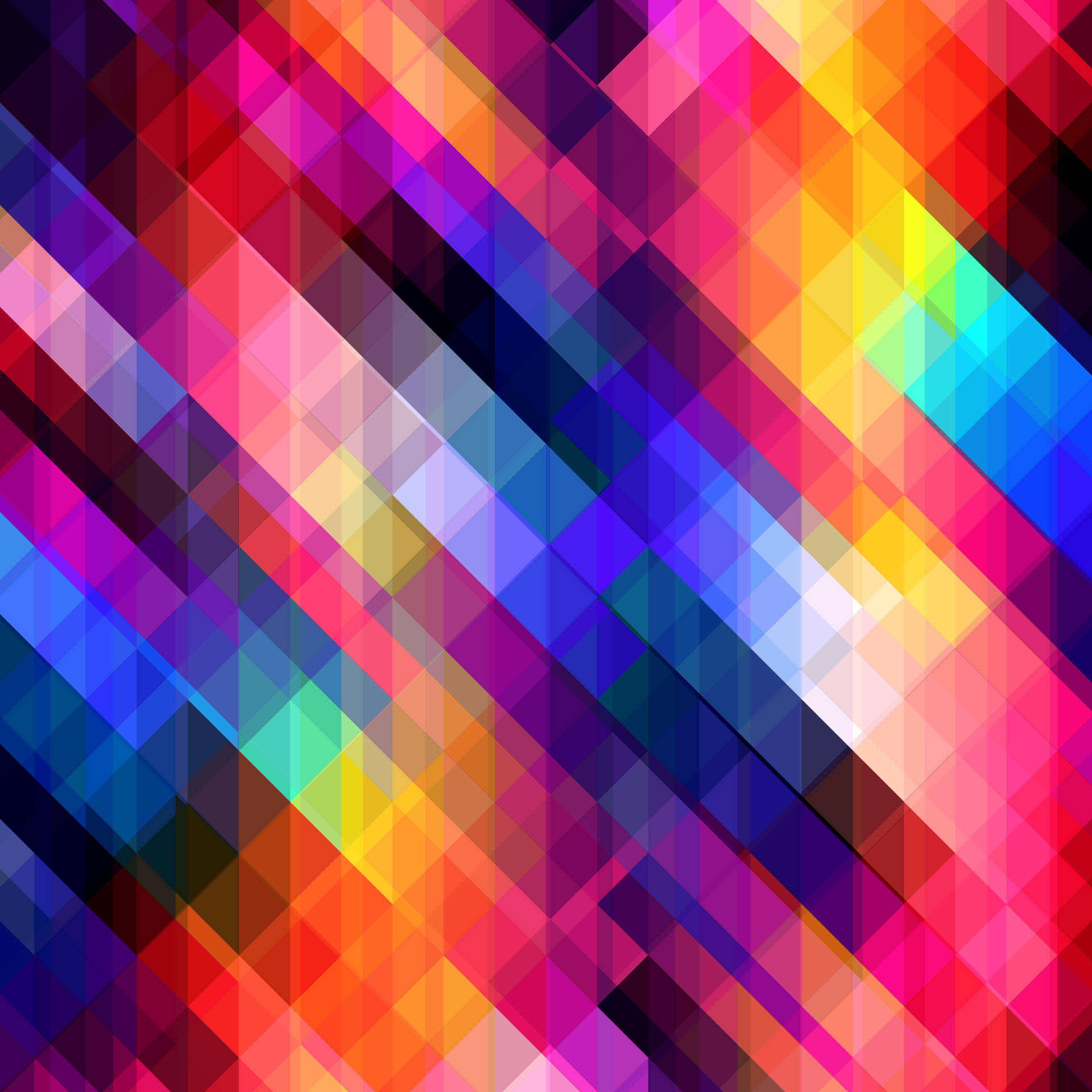Rainbow Mosaic Striped Cube Art Background