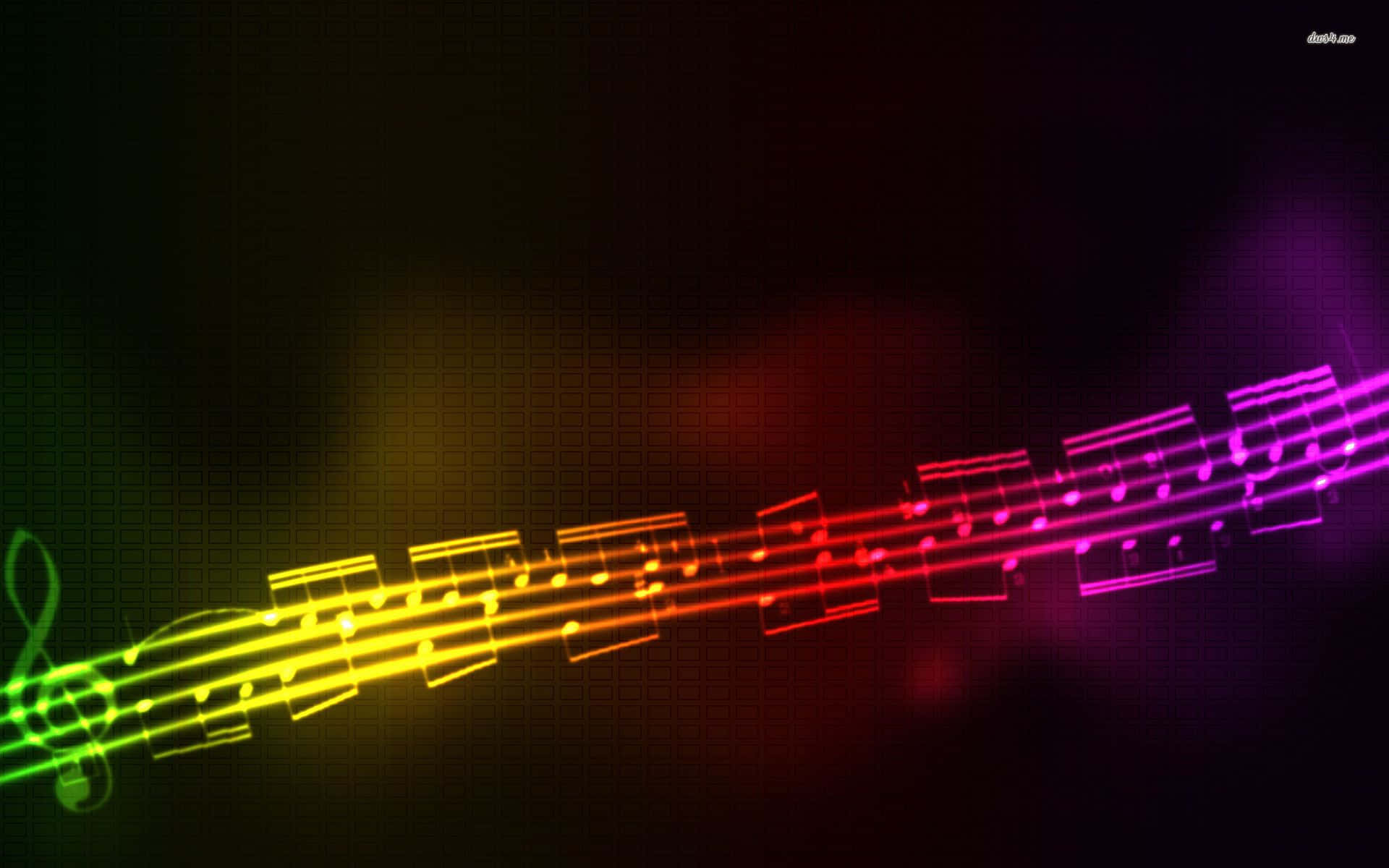 Rainbow Music Notes Background