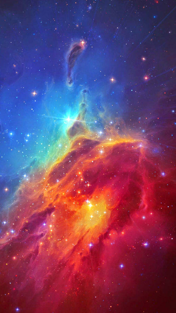 Rainbow Nebula Iphone 8 Space Background