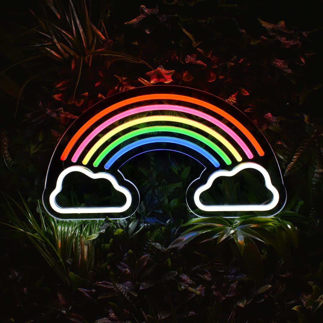 Rainbow Neon Aesthetic 1080 X 1080 Background