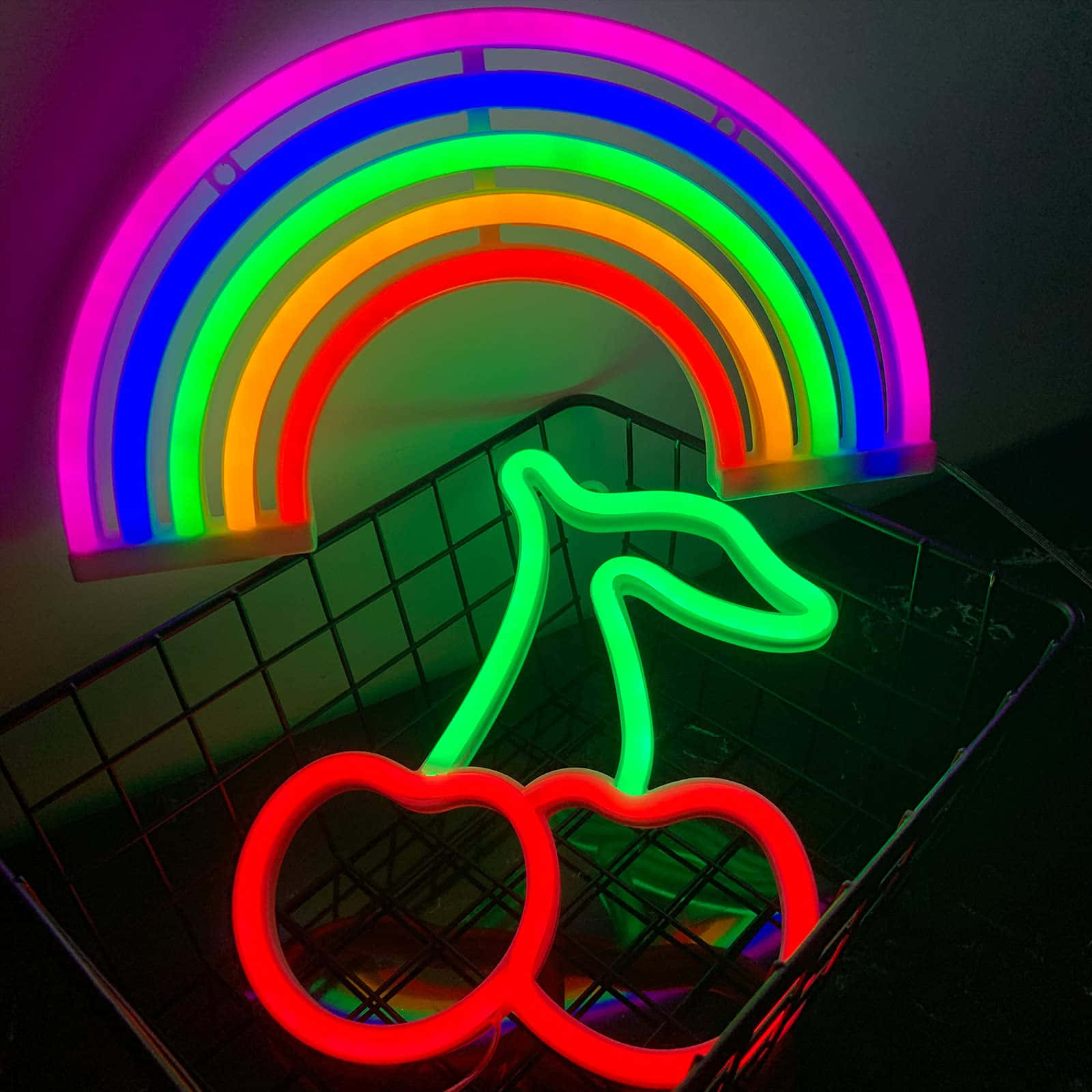 Rainbow Neon Aesthetic 1600 X 1600 Background