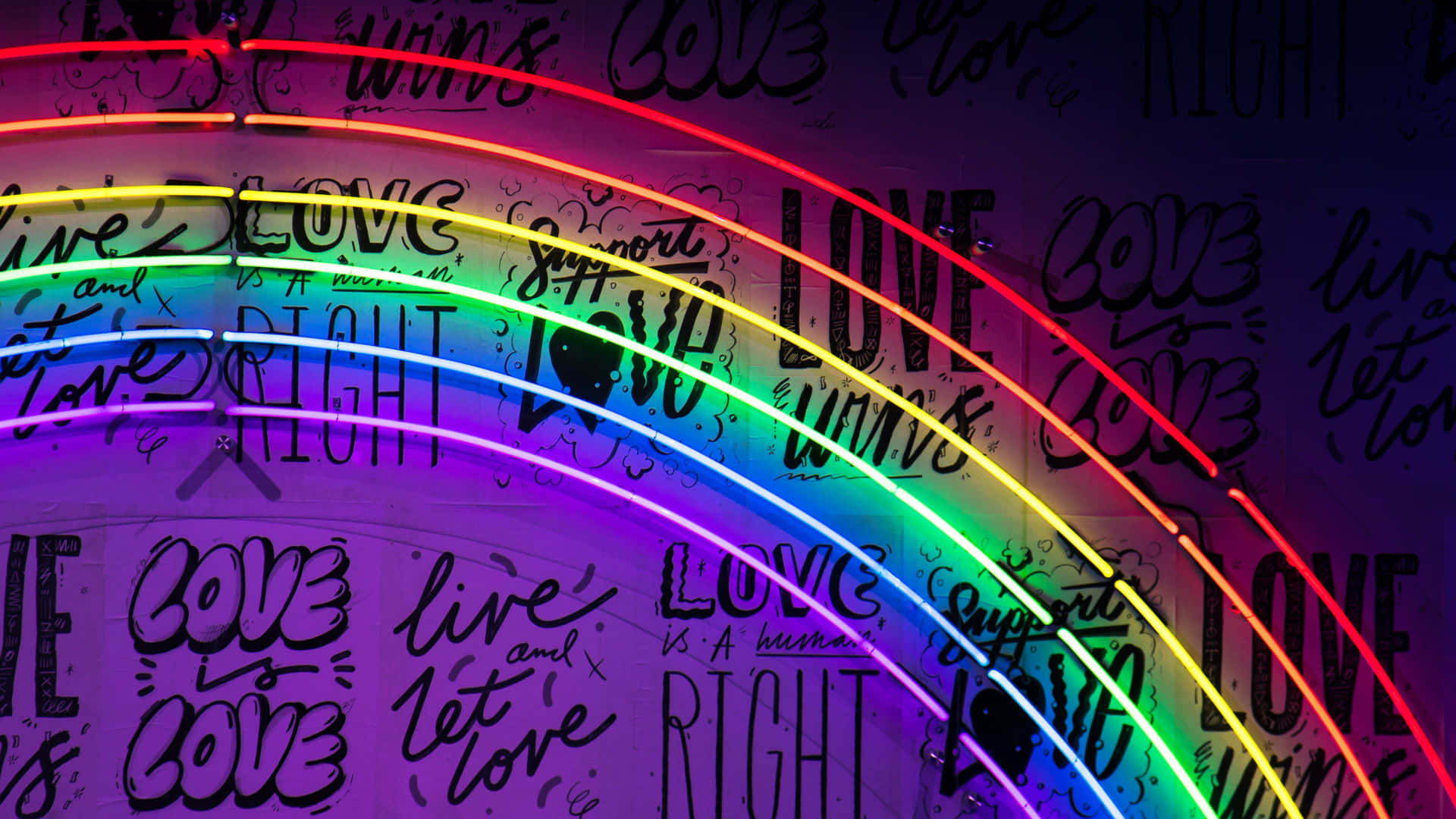 Rainbow Neon Aesthetic 3840 X 2160 Background