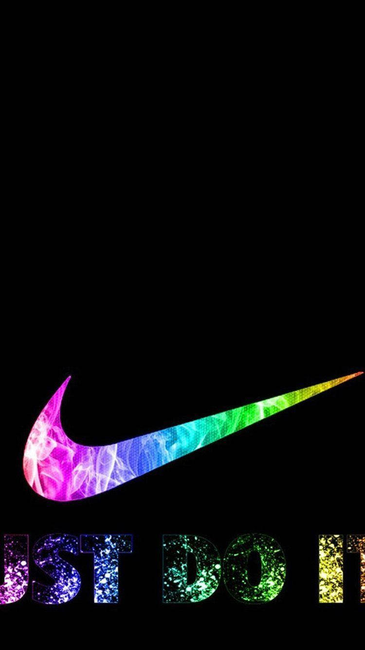 Rainbow Nike Iphone Logo Background
