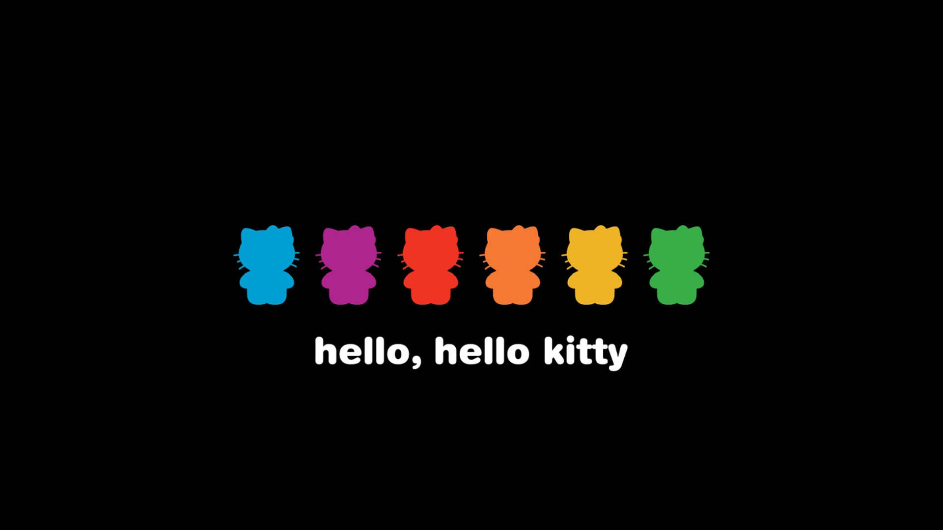 Rainbow On Black Hello Kitty