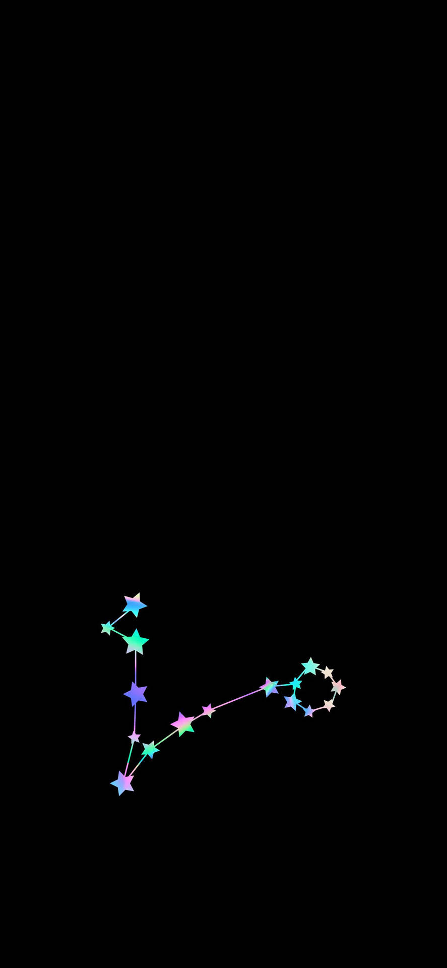 Rainbow Pisces Constellation Background