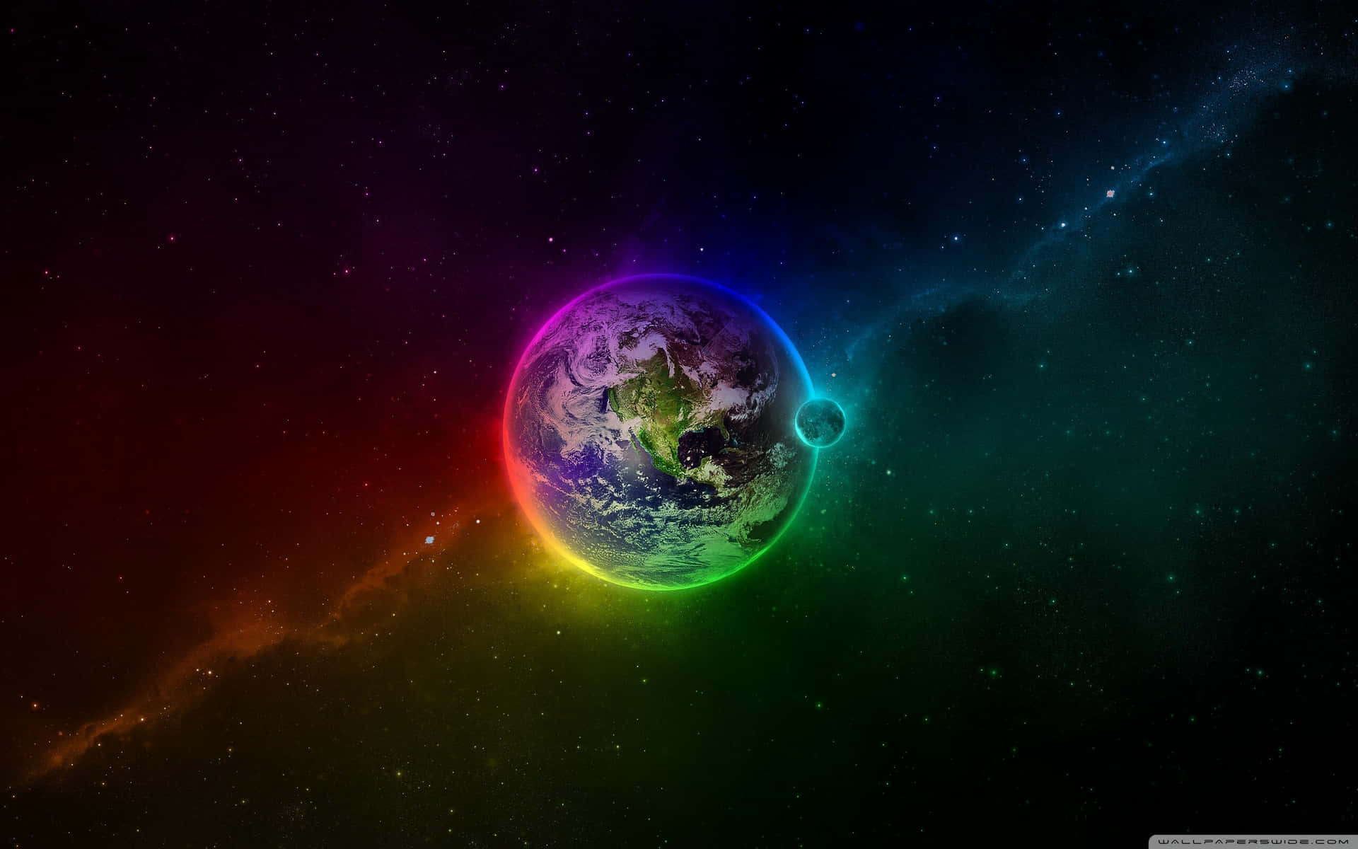 Rainbow Planet Earth Background