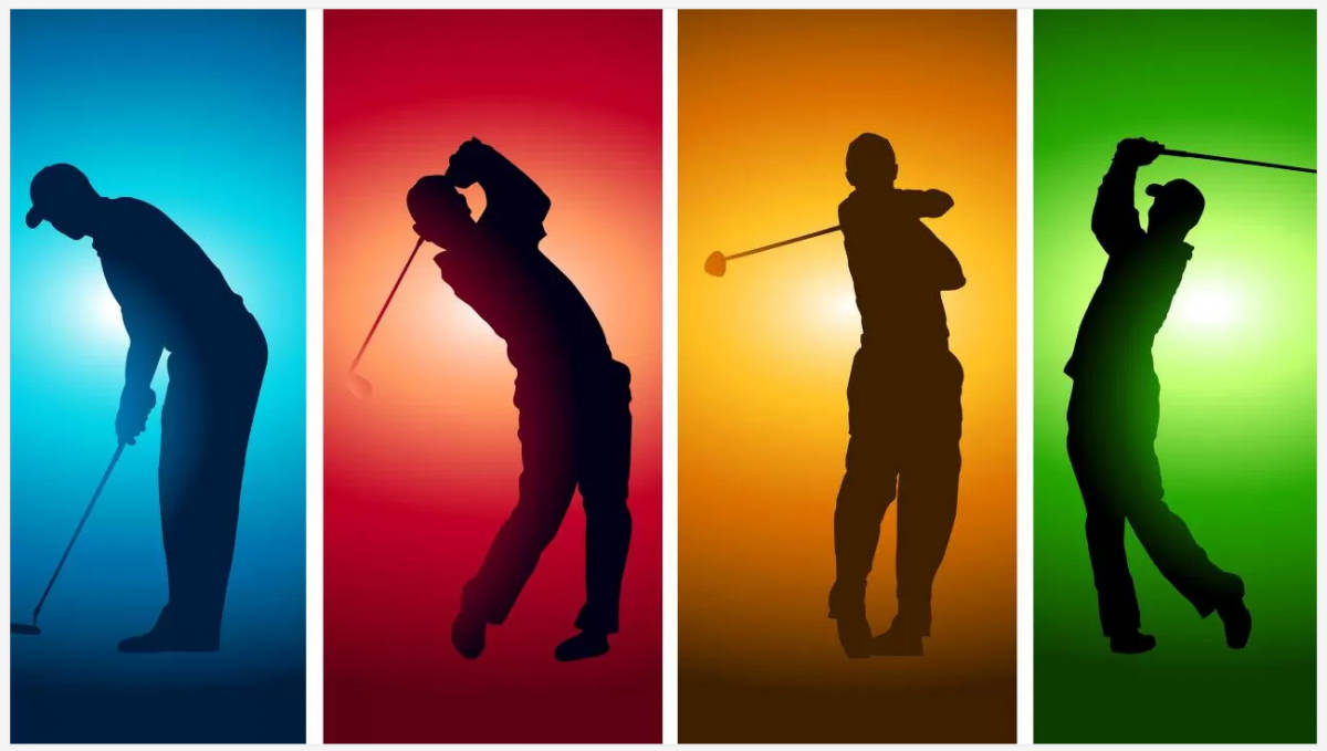 Rainbow Poses Golfing Desktop Background