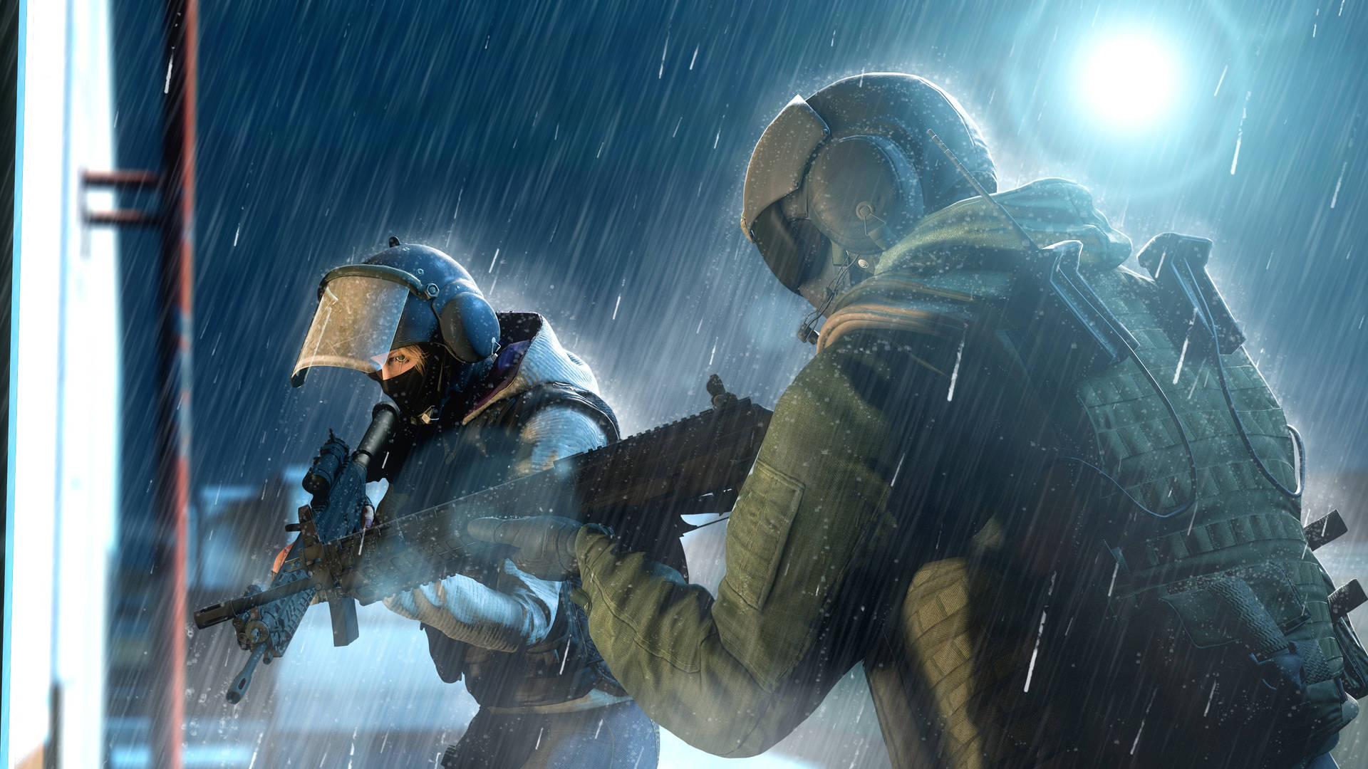 Rainbow Six Under The Rain Background