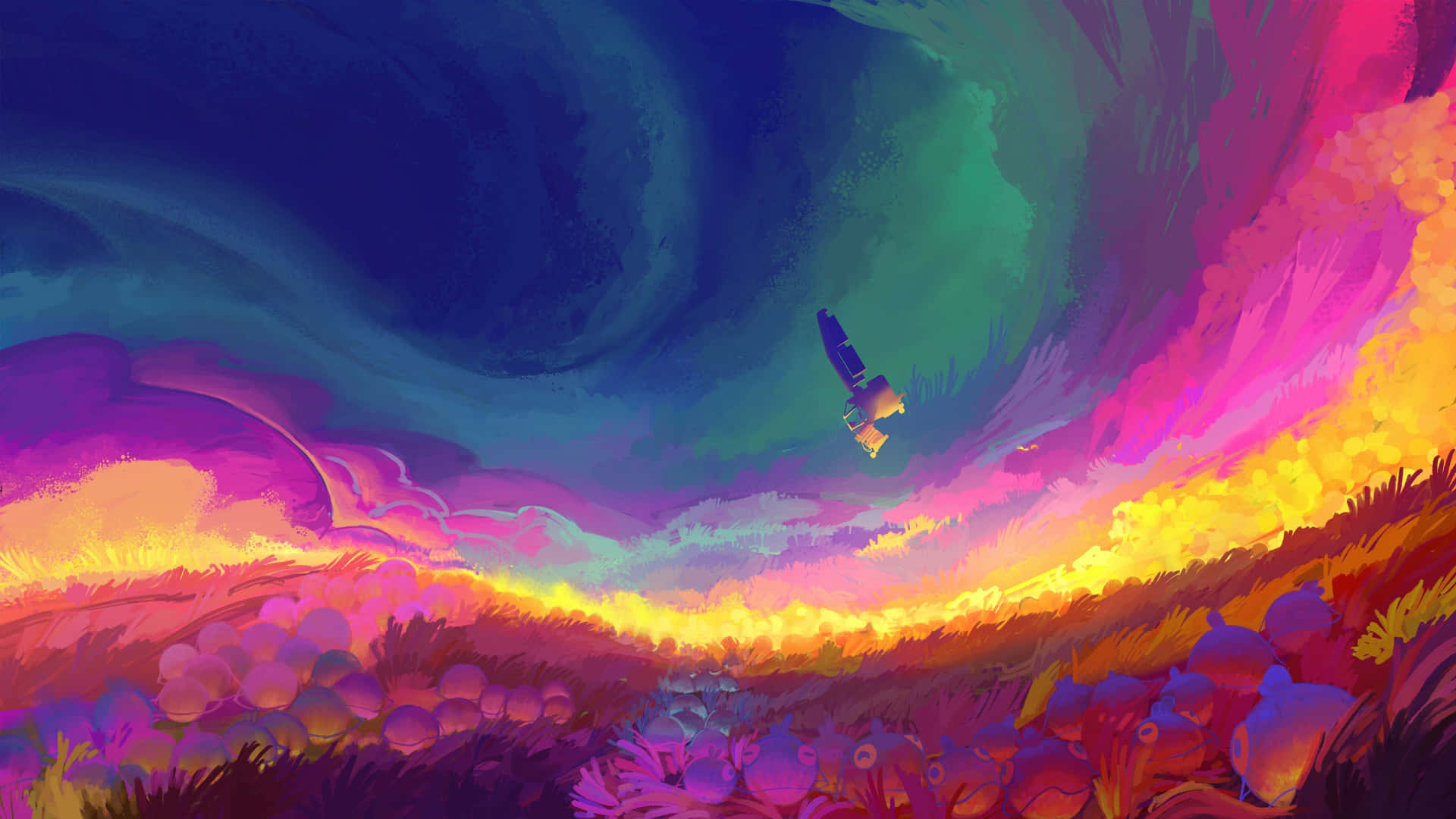 Rainbow Sky 4k Painting Background