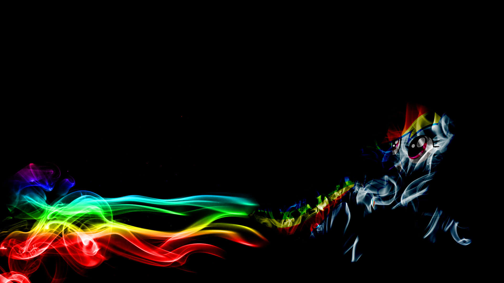 Rainbow Smoke Horse Art Background