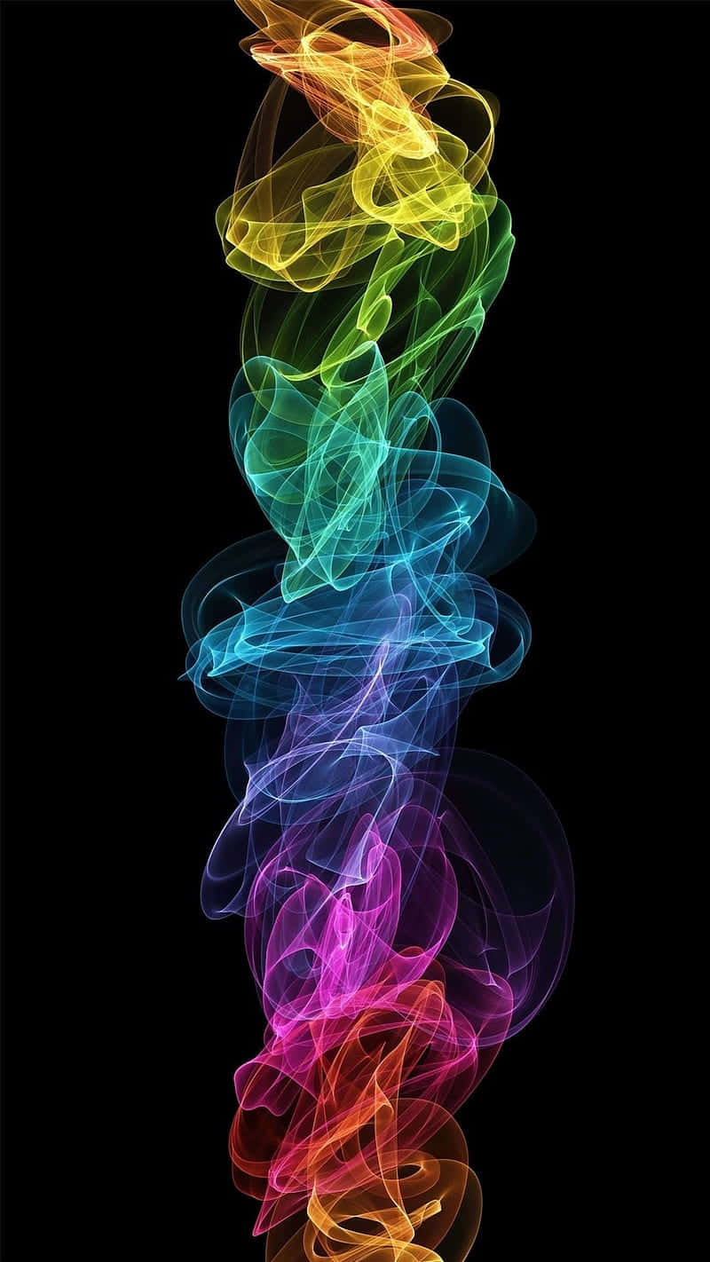Rainbow Smoke On Black Background Background