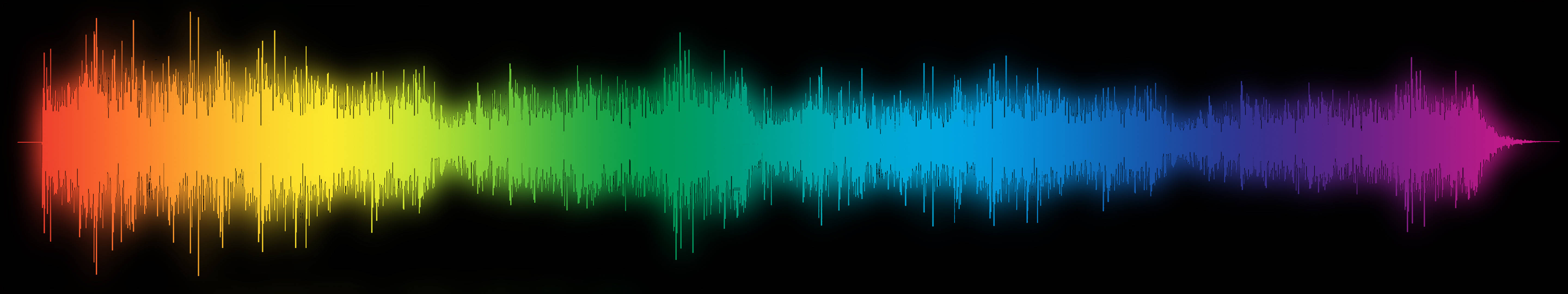 Rainbow Sound Waves Three Screen Background