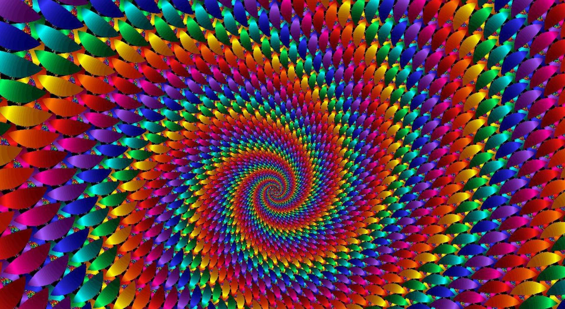 Rainbow Spiral Optical Art Background
