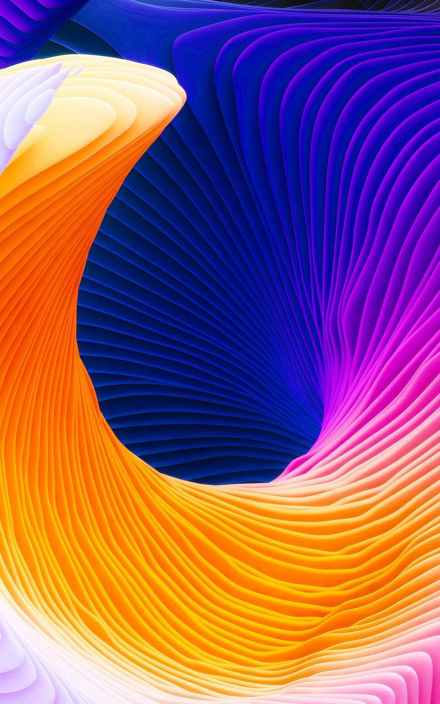 Rainbow Spiral Waves Background