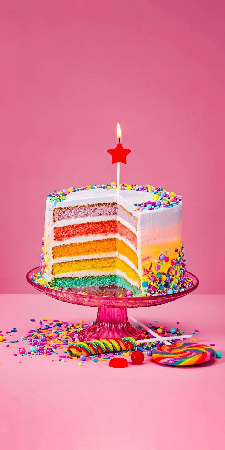 Rainbow Sprinkles Cake Background