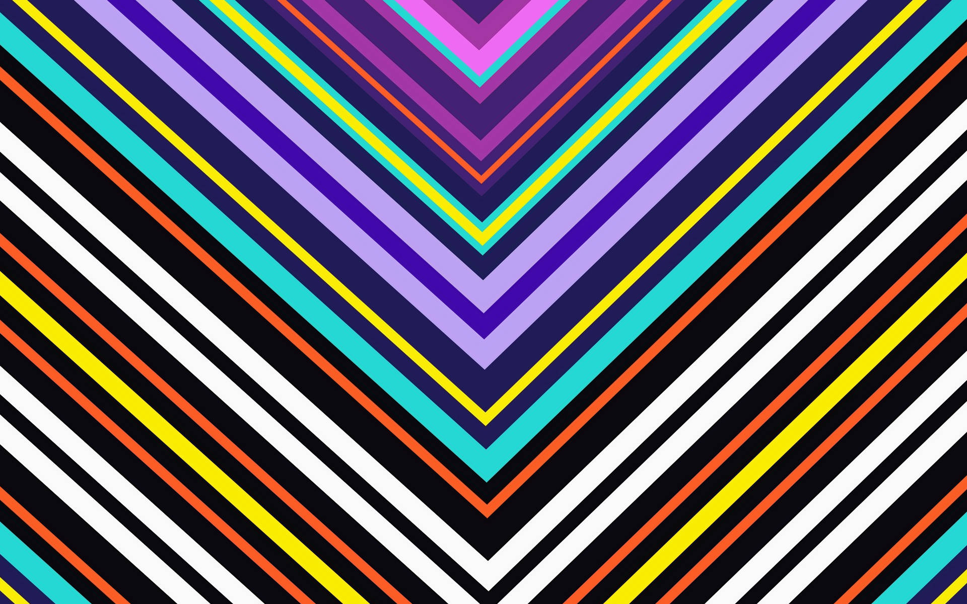 Rainbow Stripes Forming V-shape Background