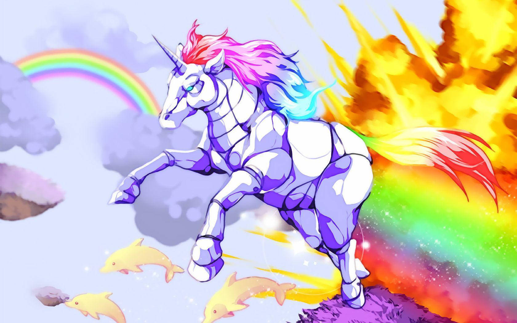 Rainbow Unicorn Colored Sketch