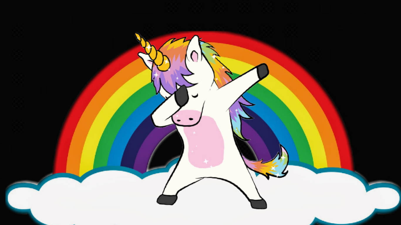 Rainbow Unicorn Dabbing Background