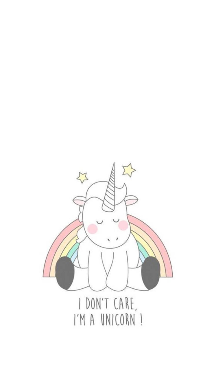 Rainbow Unicorn Don't Care Background