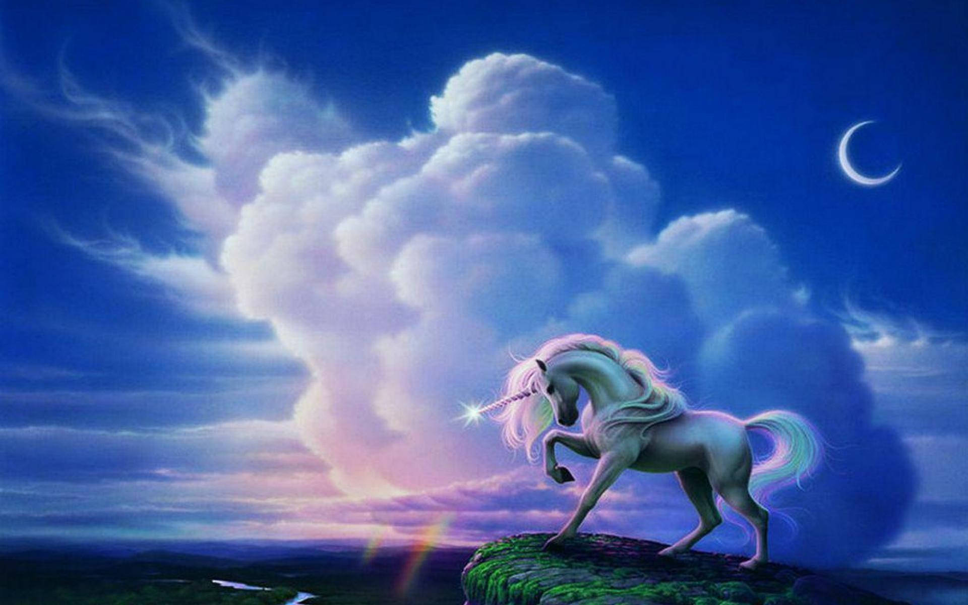 Rainbow Unicorn Of The Sky Background