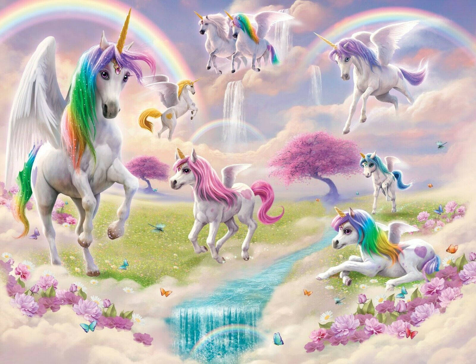 Rainbow Unicorn Paradise Background