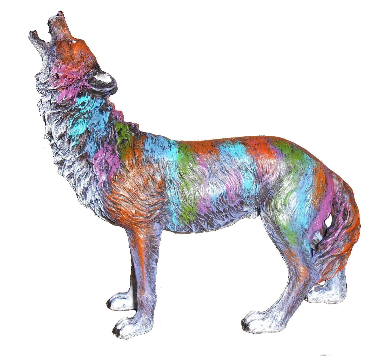 Rainbow Wolf Looking Up Background