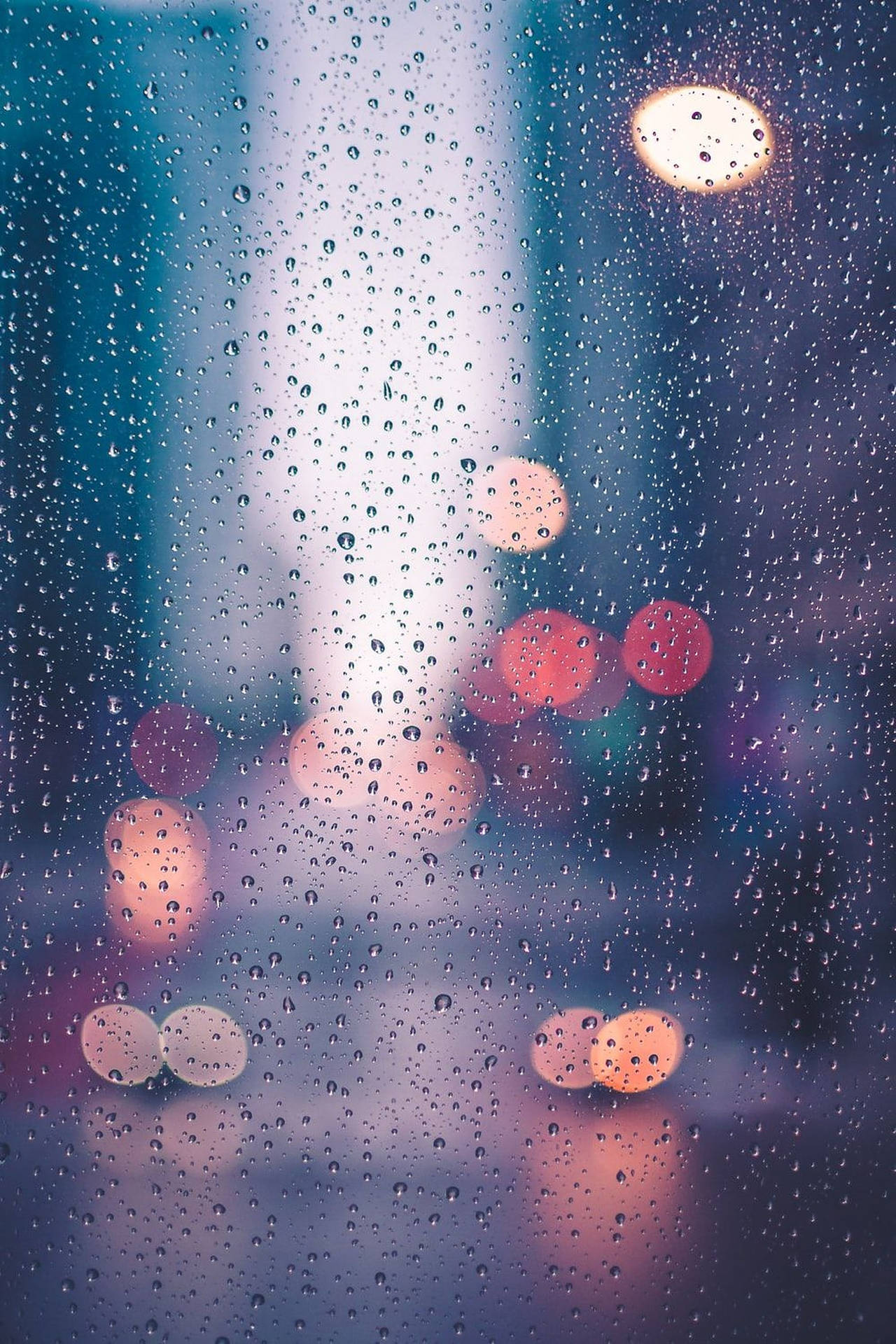 Raindrops During Rainy Weather Background
