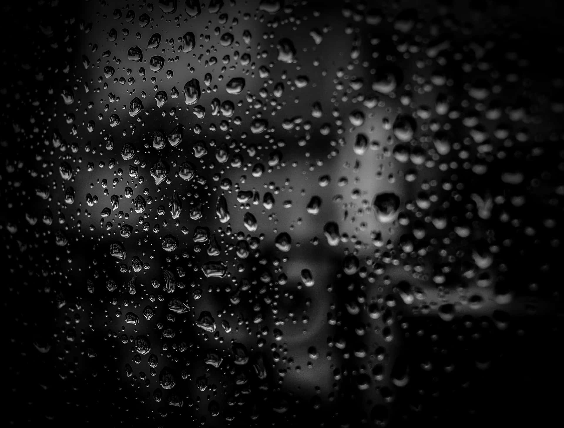 Raindropson Glass Blackand White Background