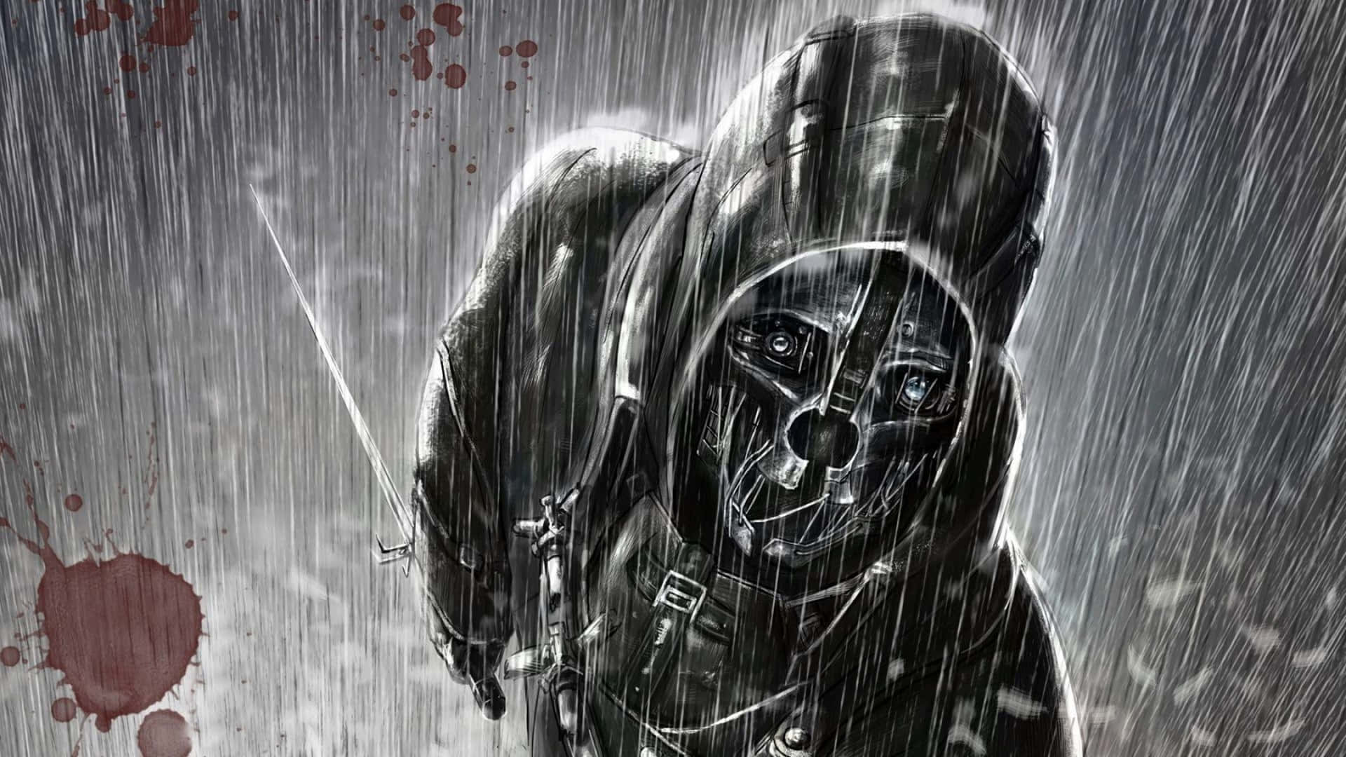 Raining 4k Dishonored Corvo Attano Background