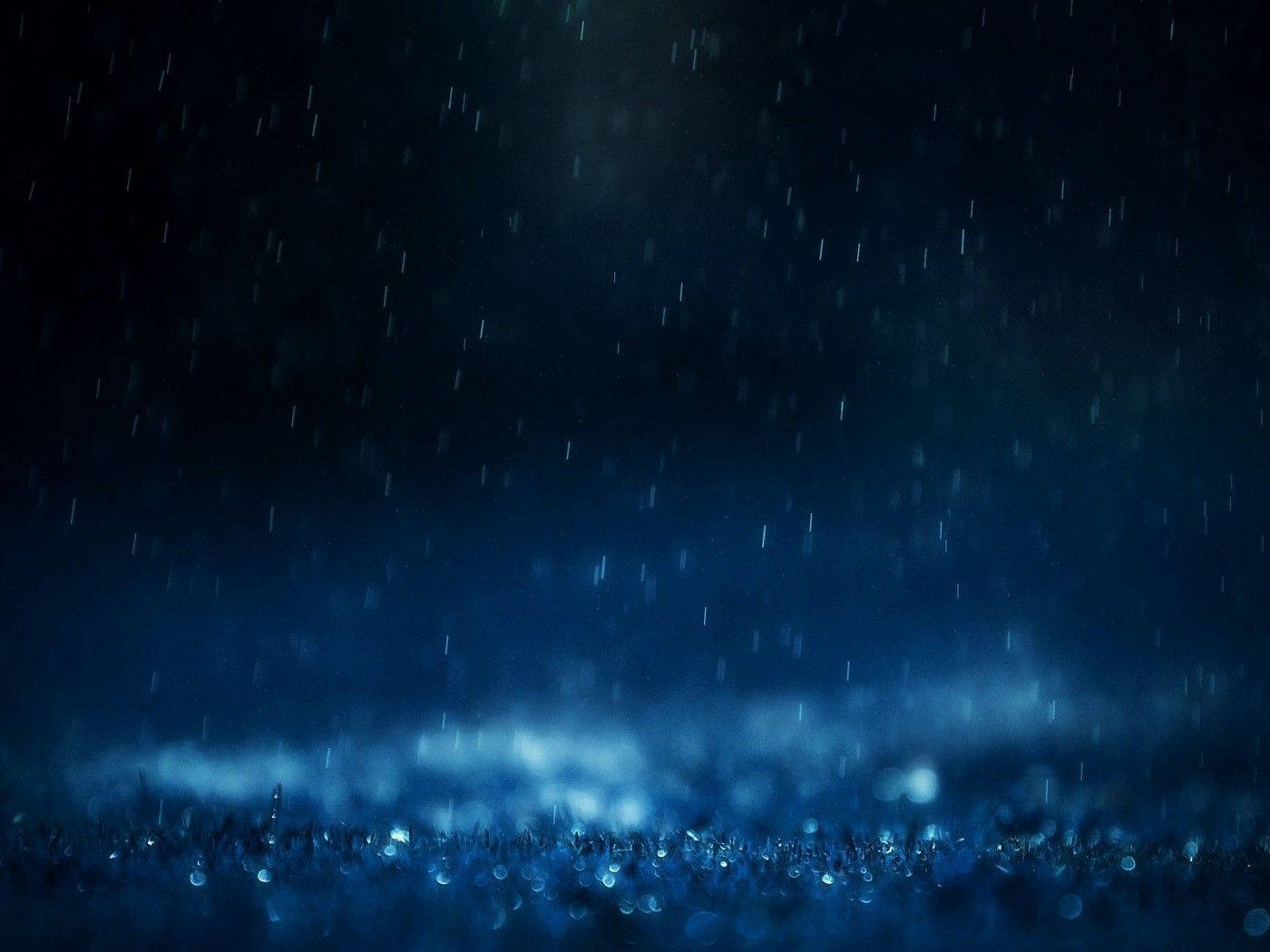 Raining Blue Glitters Beautiful Dark Background Background