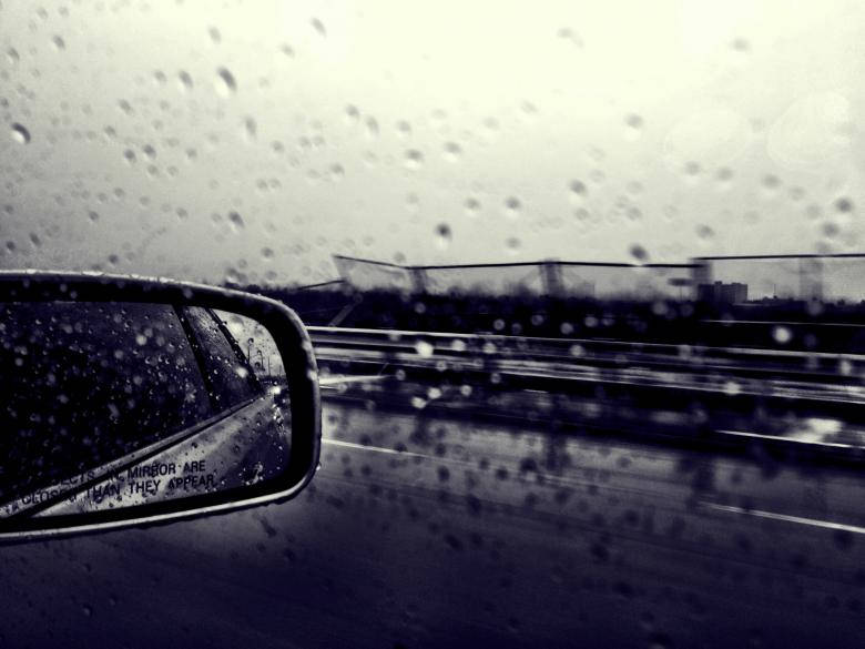 Raining During A Road Trip Background