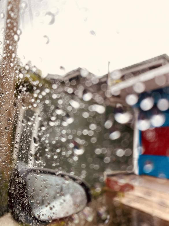 Raining Outside The Car Background