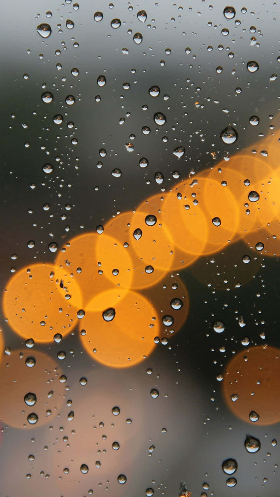 Rainy Bokeh Orange Aesthetic Phone Background