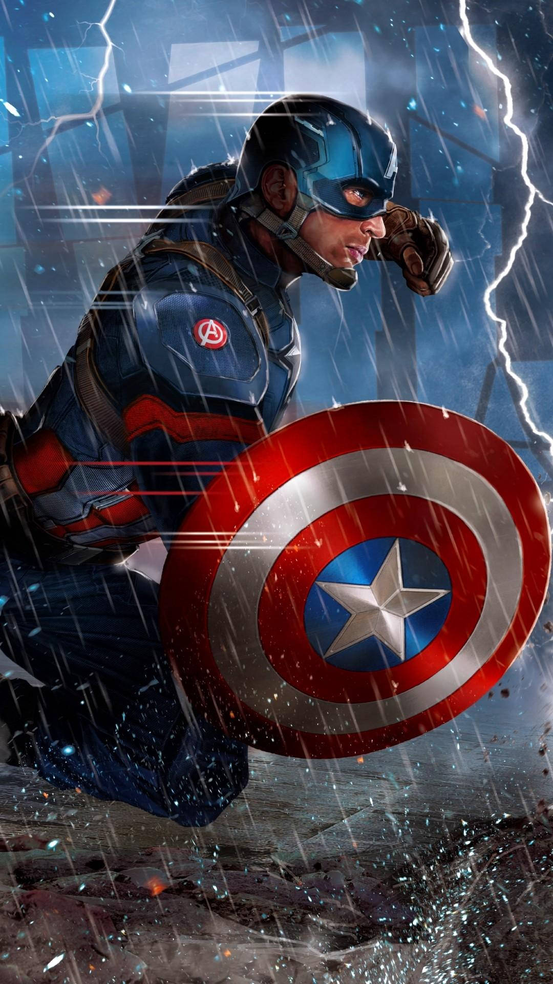 Rainy Captain America Iphone Background