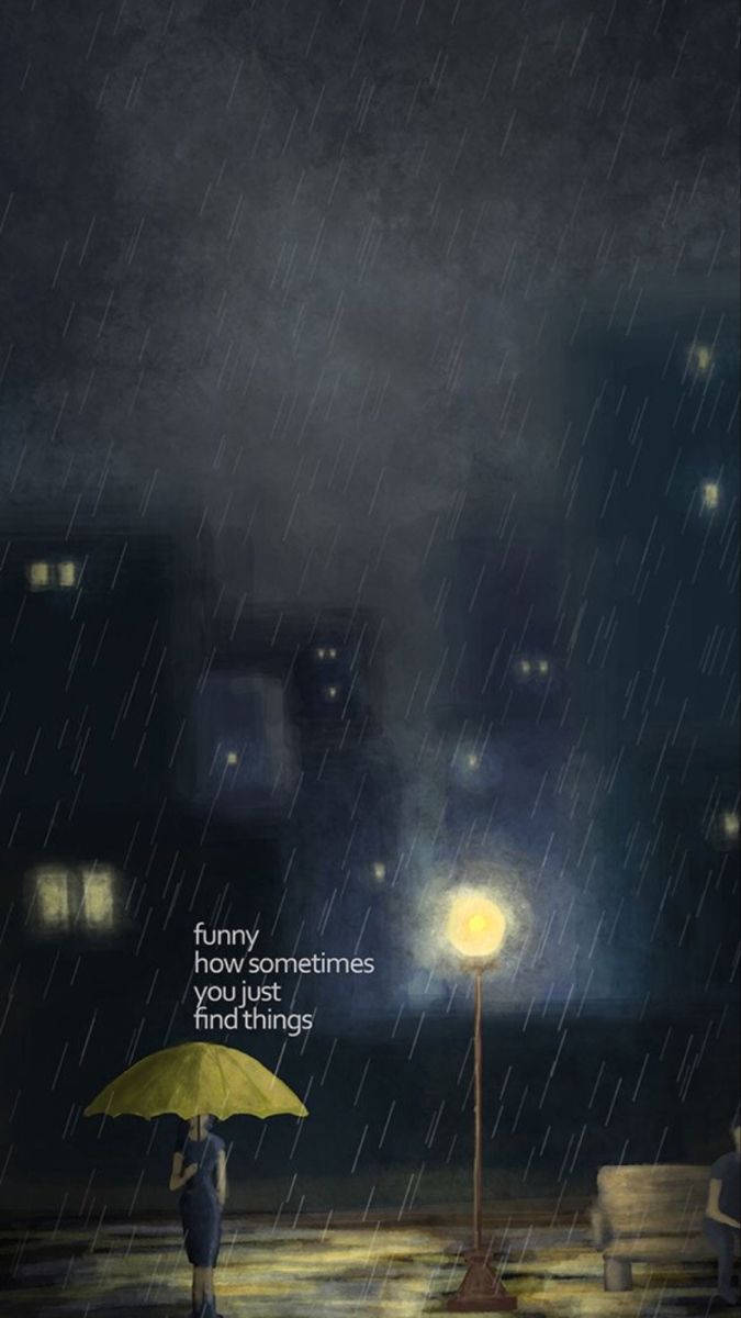 Rainy Dark Night Quote Art Background